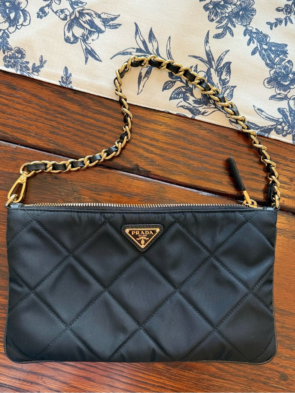 Prada Re-Nylon Mini Quilted Pouch Clutch Bag